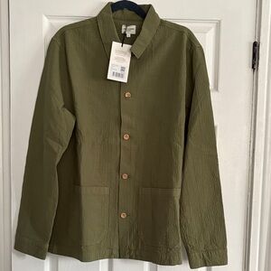 Khaki Men's Shirt Jacket